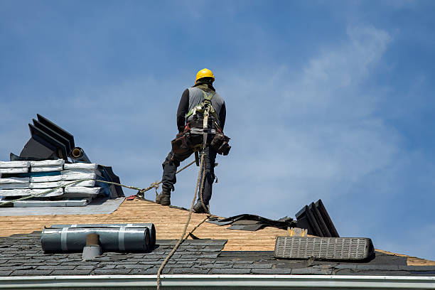 Professional Roofing technician working in Linden, VA
